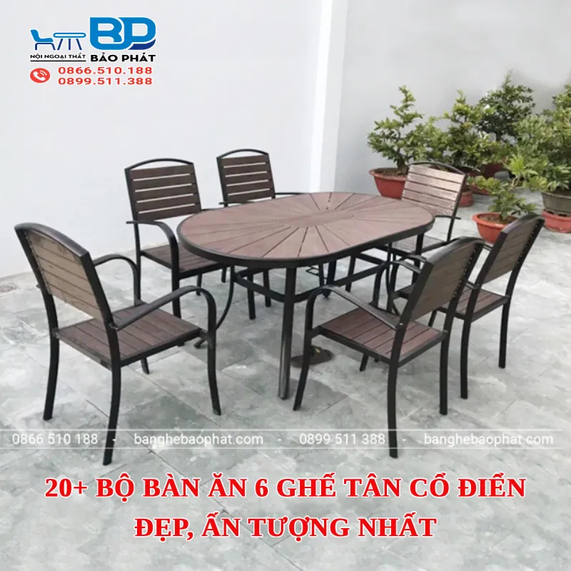 20+ bộ bàn ăn 6 ghế tân cổ điển đẹp, ấn tượng nhất [timect]