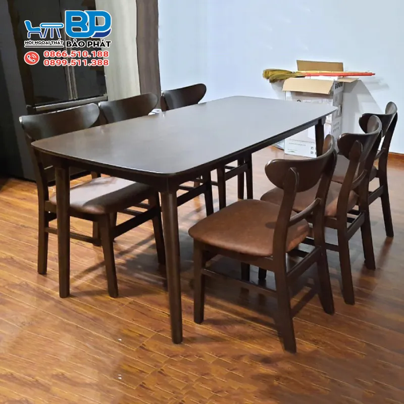 Bộ bàn ăn 6 ghế thanh lý ghế Mango độ mới cao