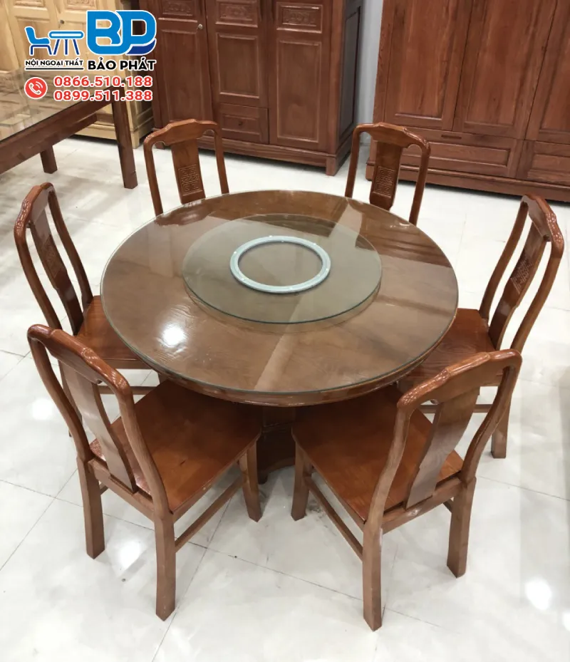 Kích Thước Bàn Ăn 6 Ghế Tiêu Chuẩn Là Bao Nhiêu? 9 Kích thước bàn ăn 6 ghế hình tròn