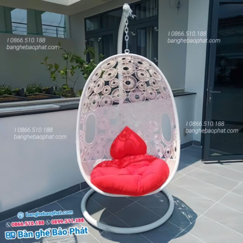 Xích đu dạng trứng mây nhựa XDDBP003