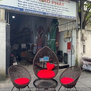 Xích đu sân thượng mây nhựa XĐBP019 7 Xích đu sân thượng mây nhựa