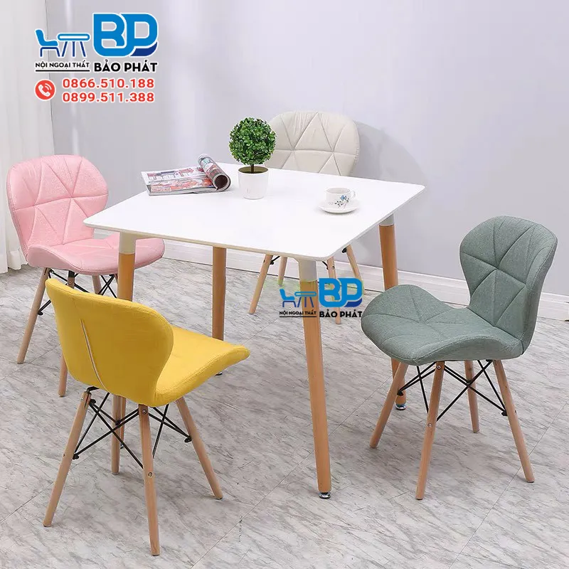 Bàn ghế cafe chill chân gỗ mặt nệm 1721