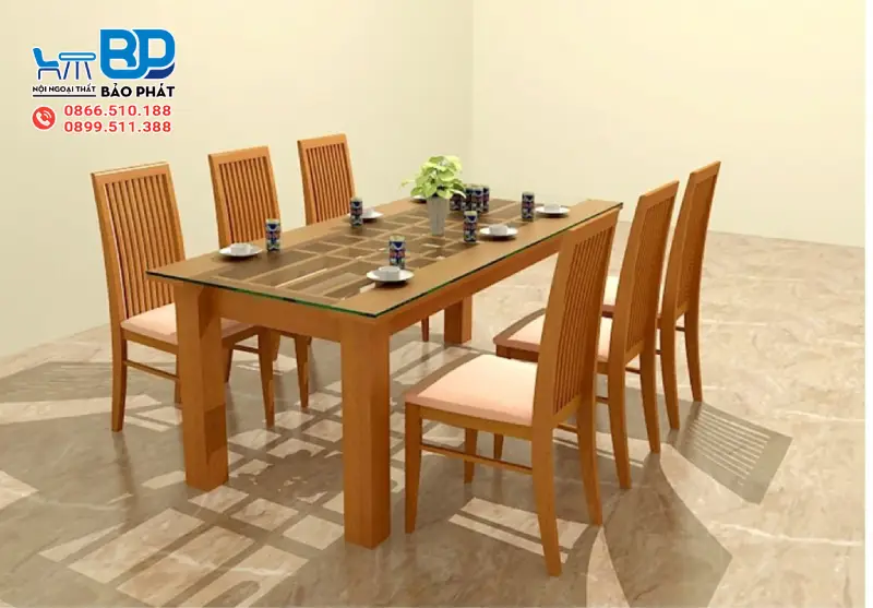 Kích Thước Bàn Ăn Theo Phong Thủy "Chuẩn" Lỗ Ban 9 Bàn ăn hình chữ nhật thể hiện sự cân đối với không gian