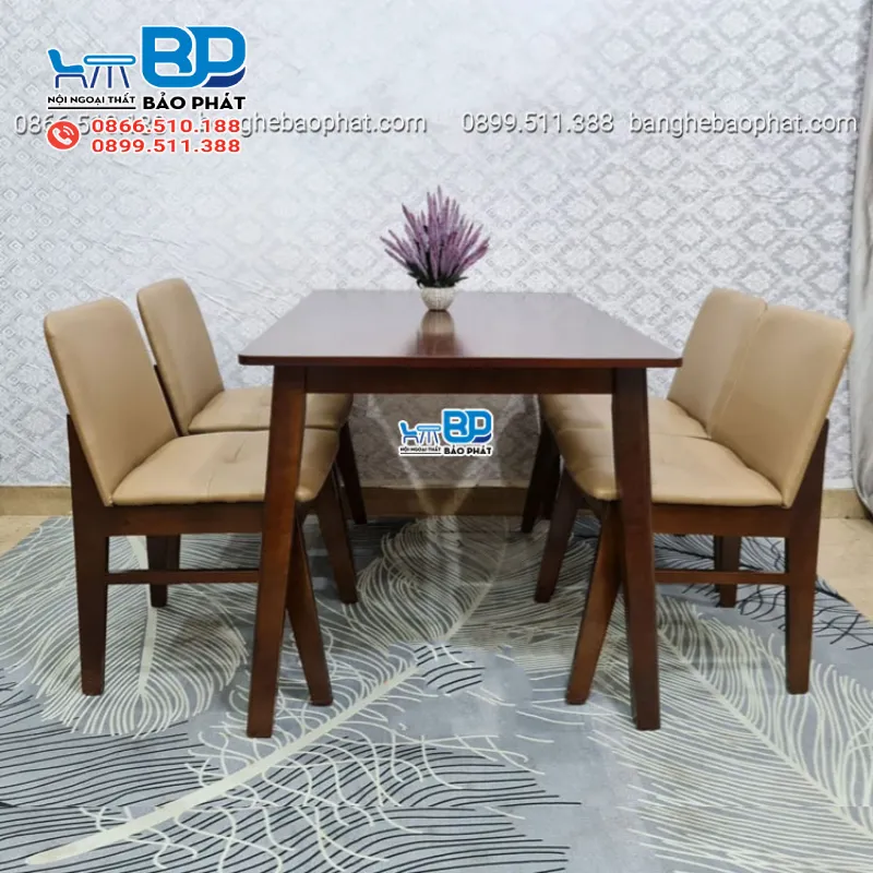 Bàn ghế ăn hiện đại gỗ nệm Obama