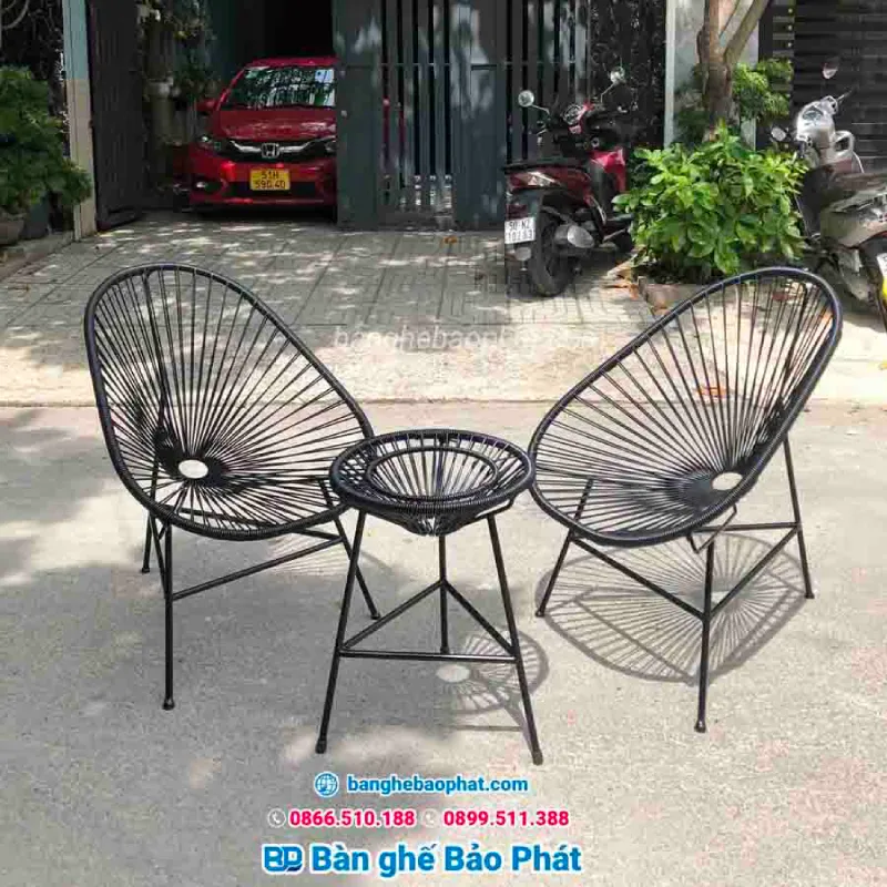 Bàn ghế cafe ban công bằng sắt mỹ thuật