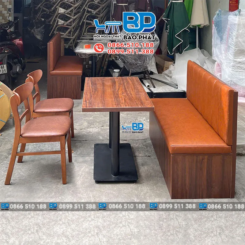 Bàn ghế gỗ phòng khách hiện đại kết hợp ghế Mango