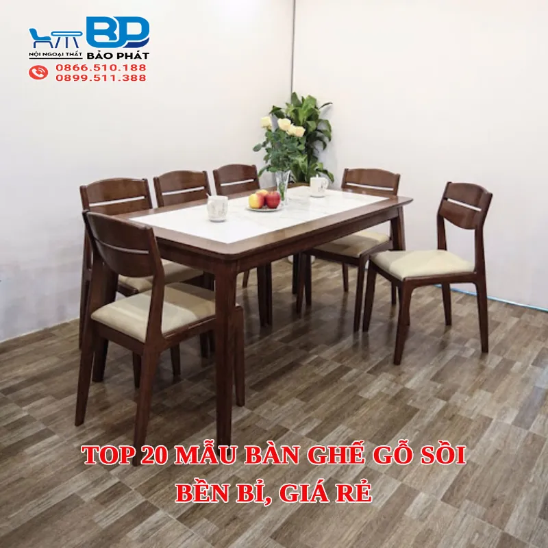 Top 20 mẫu bàn ghế gỗ sồi bền bỉ, giá rẻ [timect]