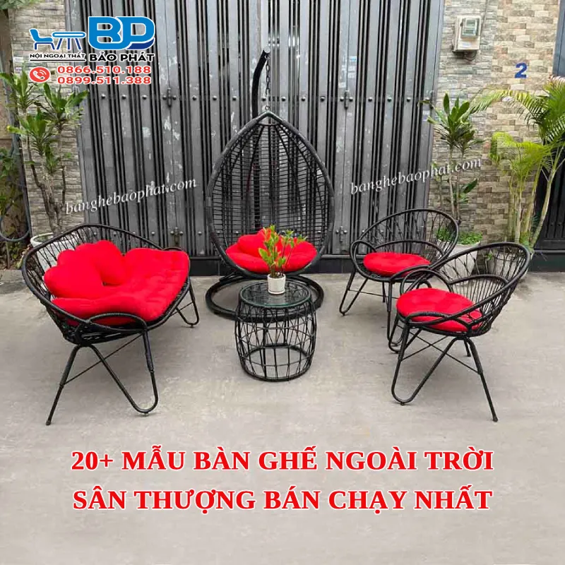 20+ mẫu bàn ghế ngoài trời sân thượng bán chạy nhất [timect]