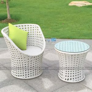 Bàn ghế nhựa giả mây ban công BGNGMBP070