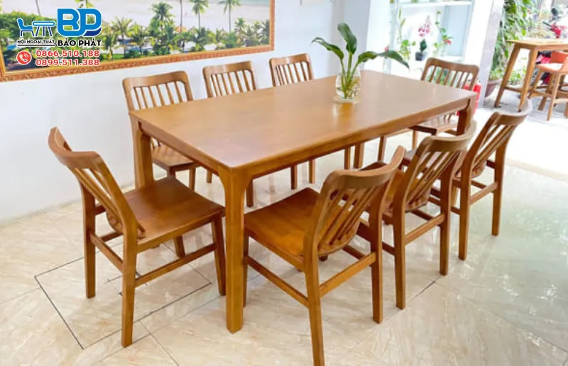 Bộ bàn ghế gỗ sồi đỏ độc đáo
