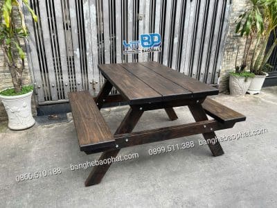Bộ bàn ghế gỗ thông ngoài trời chữ A