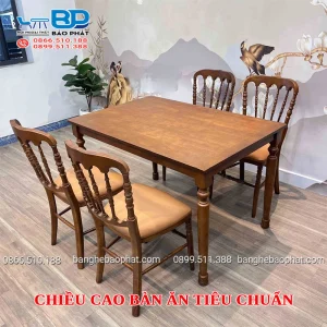 Chiều cao bàn ăn tiêu chuẩn