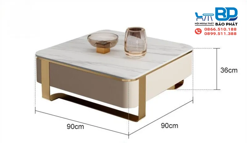 Kích Thước Bàn Sofa Chuẩn Hiện Nay 11 Chiều cao bàn sofa chuẩn thường trong mức 38-50cm