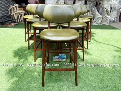 Ghế bar gỗ nệm PLC