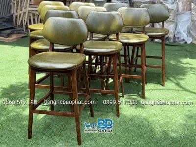 Ghế bar gỗ nệm PLC