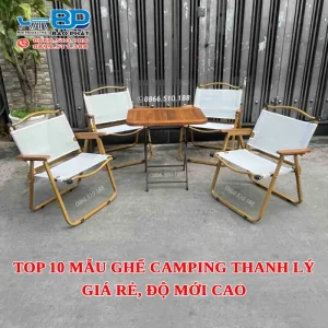 Top 10 mẫu ghế camping thanh lý giá rẻ, độ mới cao