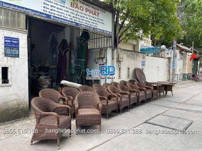 ghế nhựa giả mây ngoài trời