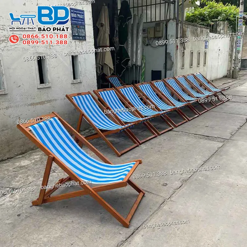 Ghế xếp gỗ đi biển