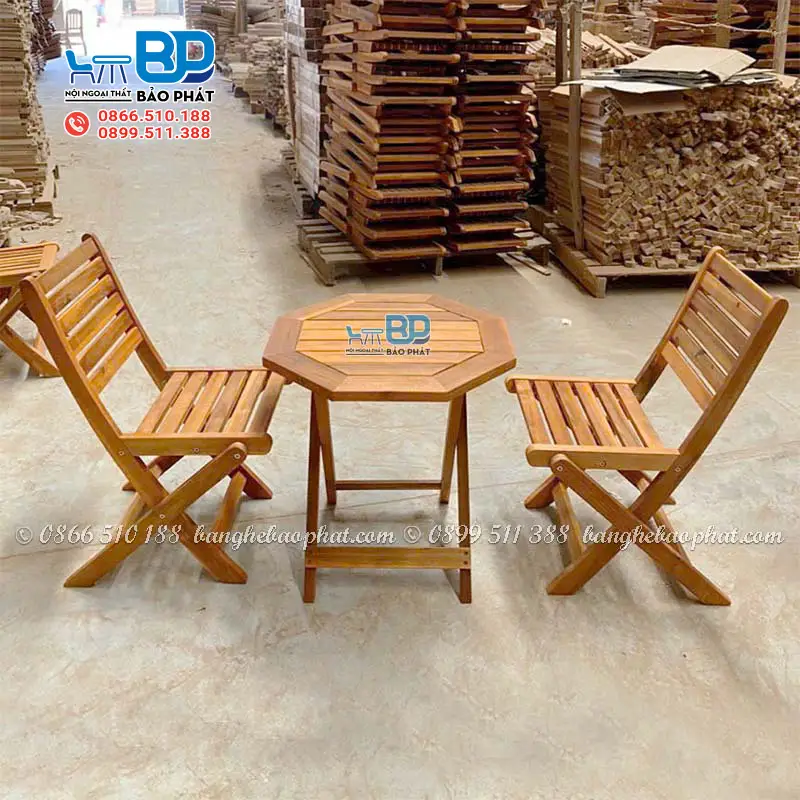 Ghế xếp thư giãn gỗ xếp ngược thanh ngang