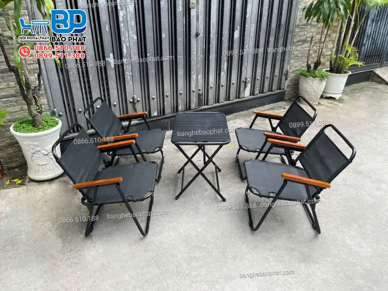 Ghế xếp thư giãn khung sắt mặt lưới