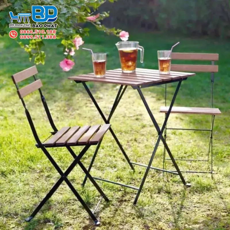 Không gian thêm ấn tượng và gần gũi với bàn ghế Fansipan xếp gọn