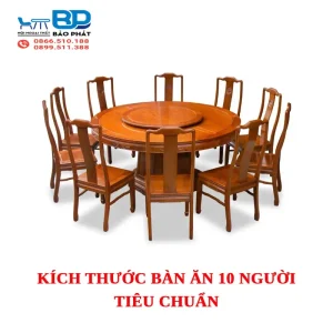Kích thước bàn ăn 10 người tiêu chuẩn