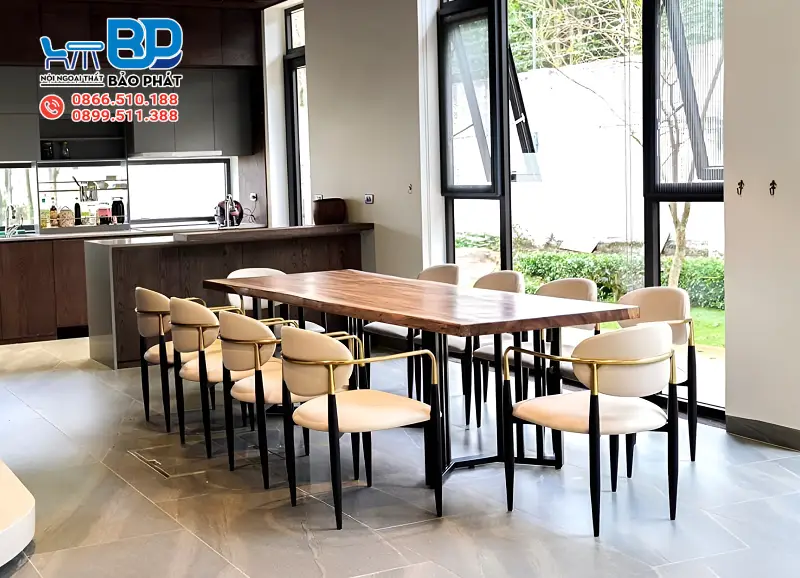 Kích Thước Bàn Ăn 10 Người Tiêu Chuẩn 8 Kích thước bàn ăn 10 người hình chữ nhật