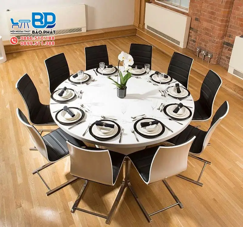 Kích Thước Bàn Ăn 10 Người Tiêu Chuẩn 9 Kích thước bàn ăn 10 người hình tròn