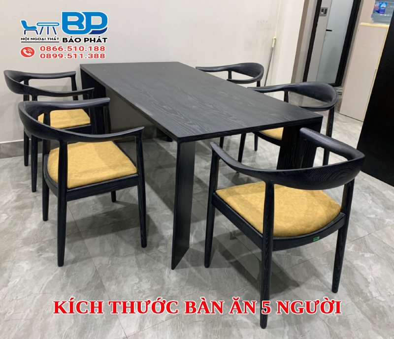 Kích Thước Bàn Ăn 5 Người Tiêu Chuẩn Hiện Nay 6 Kích thước bàn ăn 5 người