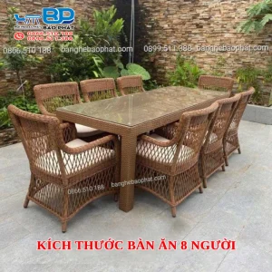 Kích thước bàn ăn 8 người