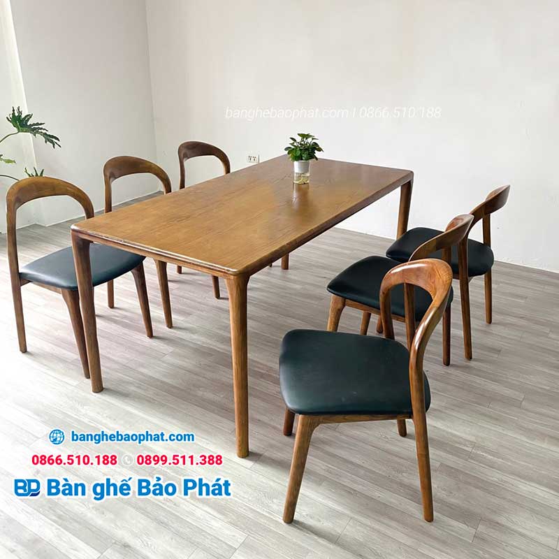 Kích thước ghế ăn bằng gỗ phong cách hiện đại