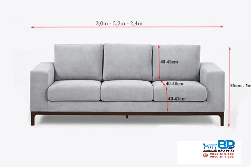Kích Thước Ghế Sofa Tiêu Chuẩn Theo Từng Loại 13 Kích thước ghế sofa 3 chỗ