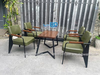 Sofa quán cafe khung sắt bộc nệm Sofa Napa