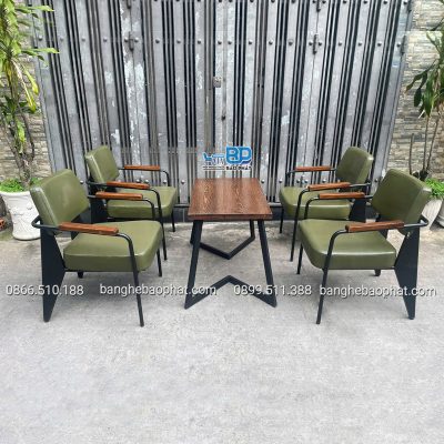 Sofa quán cafe khung sắt bộc nệm Sofa Napa
