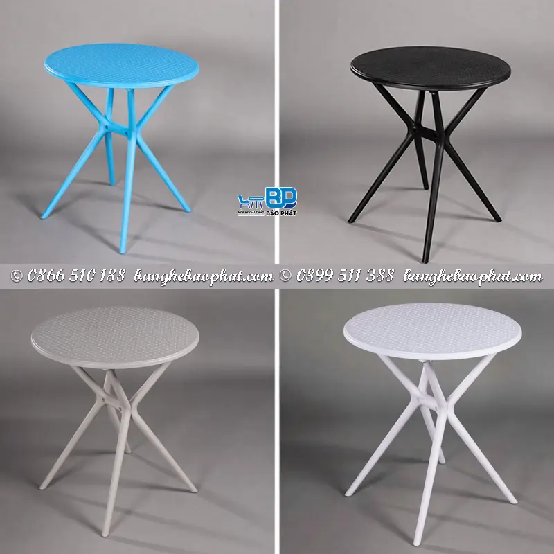 Kích Thước Bàn Cafe Tiêu Chuẩn Phù Hợp Tất Cả Phong Cách 20 Bàn cafe nhựa đúc mặt tròn 65cm
