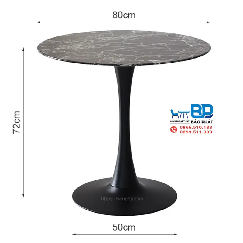 Kích Thước Bàn Cafe Tròn Tiêu Chuẩn Là Bao Nhiêu? 11 Bàn cafe tròn đường kính 80cm