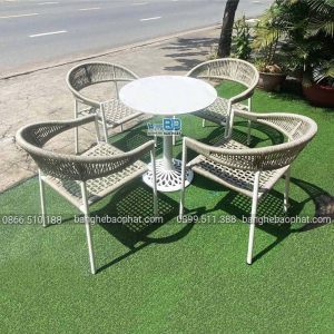 Bàn ghế đan dây dù BGDDBP001