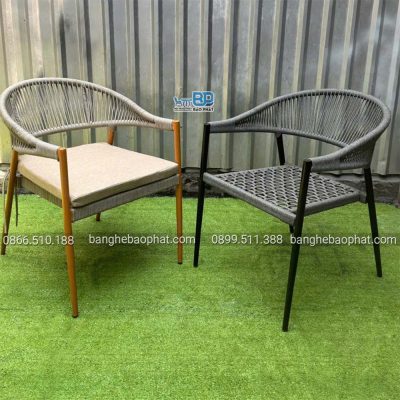 Bàn ghế đan dây dù BGDDBP001