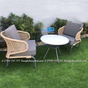 Bàn ghế đan dây dù BGDDBP003