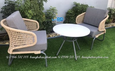Bàn ghế đan dây dù BGDDBP003
