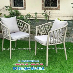 Bàn ghế đan dây dù BGDDBP005