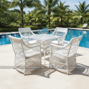 Bàn ghế nhựa giả mây ngoài trời BGNGMBP070