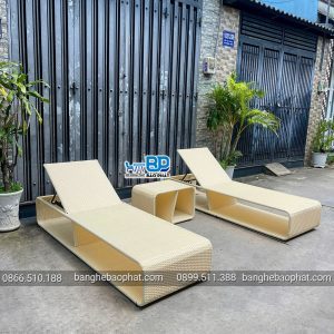 Giường tắm nắng nhựa giả mây ngoài trời GHBBP034 9 Giường tắm nắng nhựa giả mây ngoài trời GHBBP034
