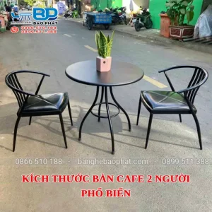 Kích thước bàn cafe 2 người phổ biến