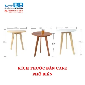 Kích thước bàn cafe phổ biến