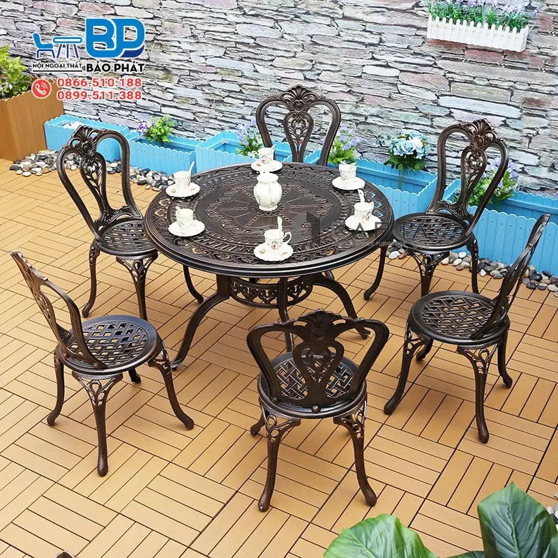 Kích thước bàn cafe 6 người chuẩn là bao nhiêu? 8 Kích thước bàn cafe 6 người hình tròn