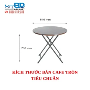 Kích thước bàn cafe tròn tiêu chuẩn