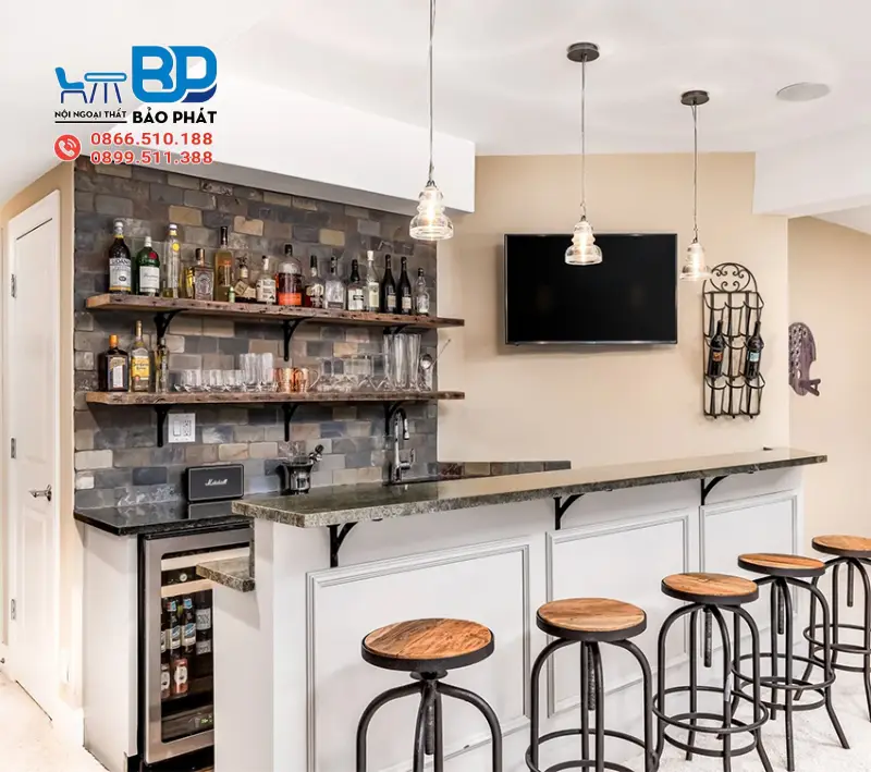 Mẫu quầy bar tiện lợi cho không gian gia đình
