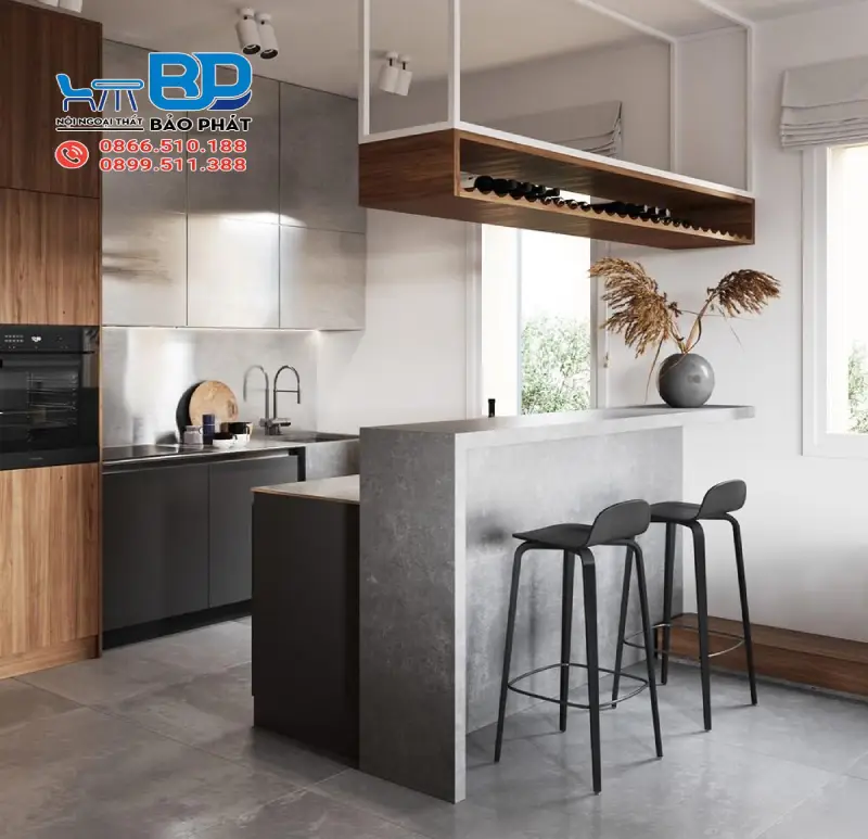Quầy bar gia đình phong cách Industrial