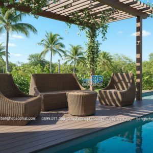 Bộ Sofa Mây Nhựa Ngoài Trời SFMNBP032 11 Sofa mây nhựa ngoài trời SFMNBP032